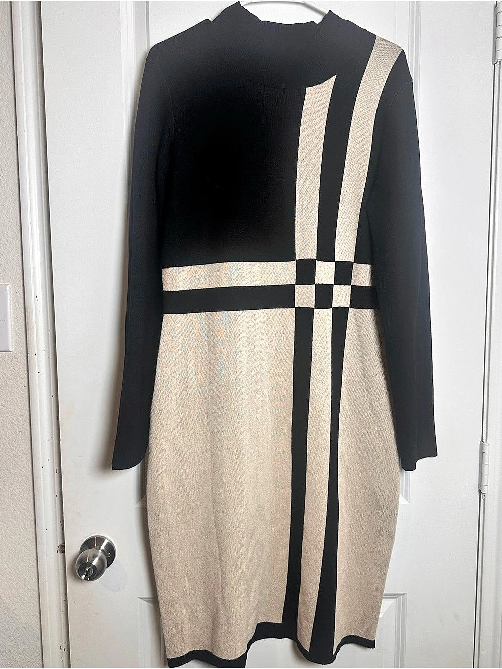 Melonie T Color Block Midi Dress Size XL Like New